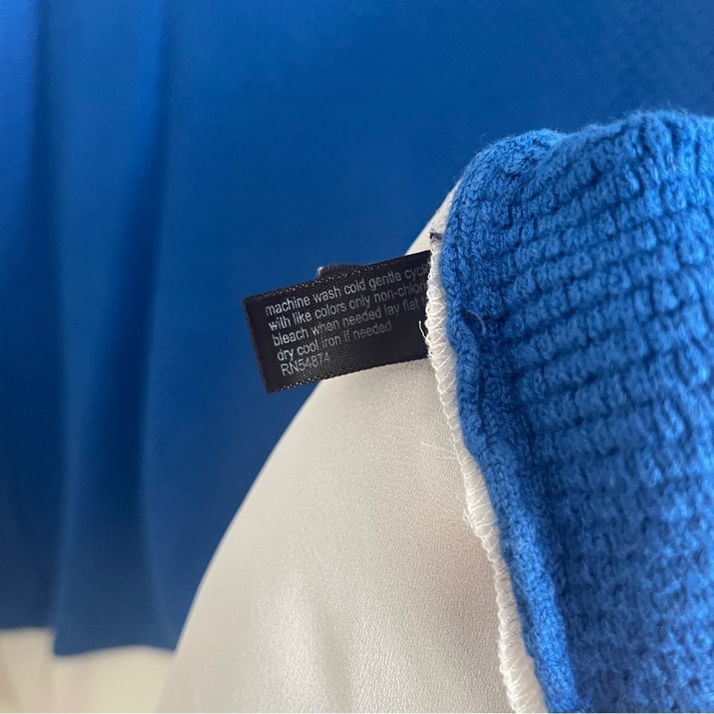 The Limited woman's blue top L overlaying knit preppy sweater office career - Picture 3 of 8